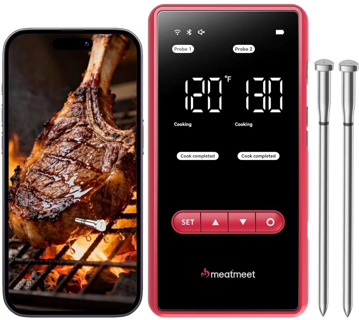 Slimme Vleesthermometer met Bluetooth en WiFi voor Perfect Resultaat