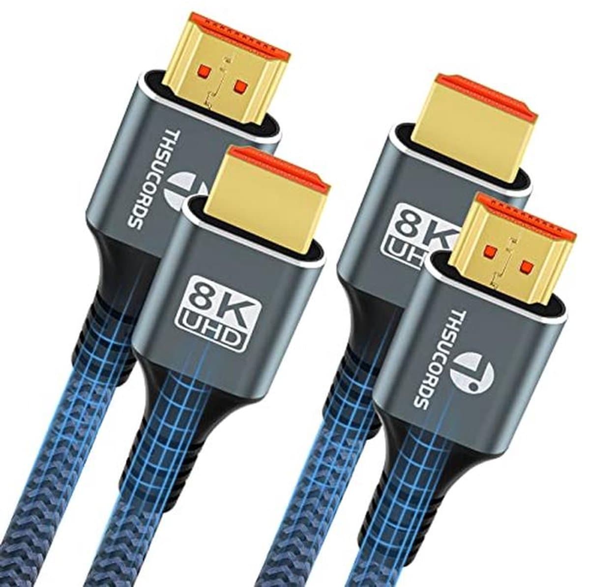Hoge Snelheid 8K HDMI Kabel 0,5M - 2 Pack, HDMI 2.1 Kabel voor 4K en 8K Ondersteuning