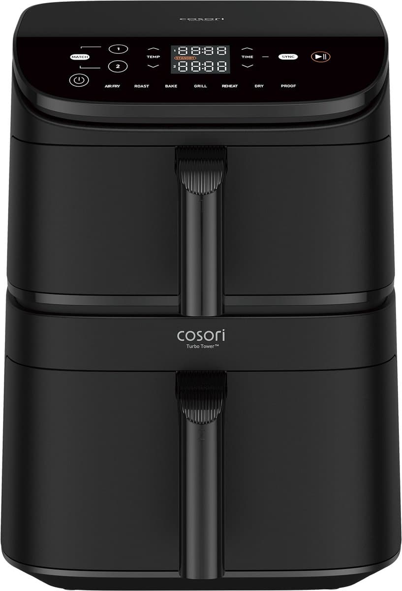Cosori Turbo Tower Dubbel 10,8 l Vrijstaand 2630 W Heteluchtfriteuse Zwart