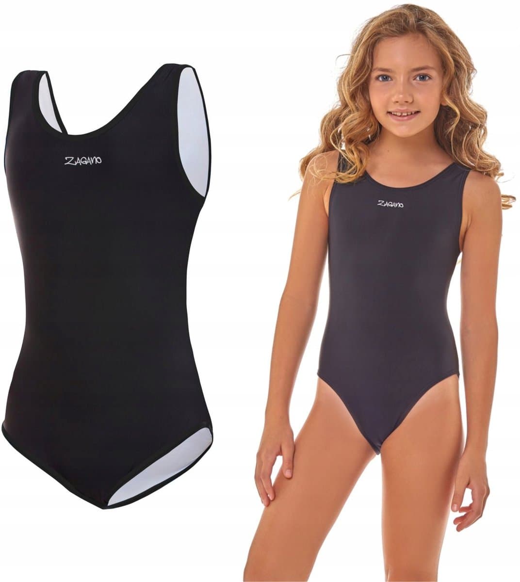 ZAGANO - Badpak Meisjes - Maat 140 - Sneldrogende - Sport Badpak - Strandshort Meisjes