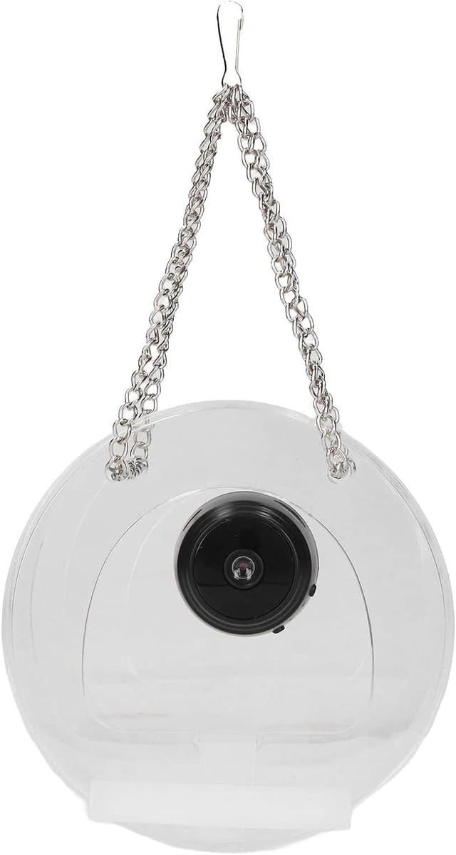 Vogelvoeder met camera - Buiten voederhuis - Vogels observeren - Real time monitoring - 14x14x9 cm - Zwart