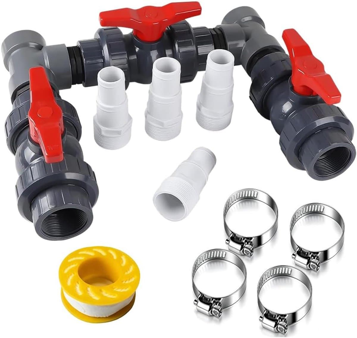 Bypass Pool Set Diameter 50 mm Heat Pump Pool Connection Set with 32 mm 38 mm Hoses Pool Heater Heat Pump Solar - ShopVlot