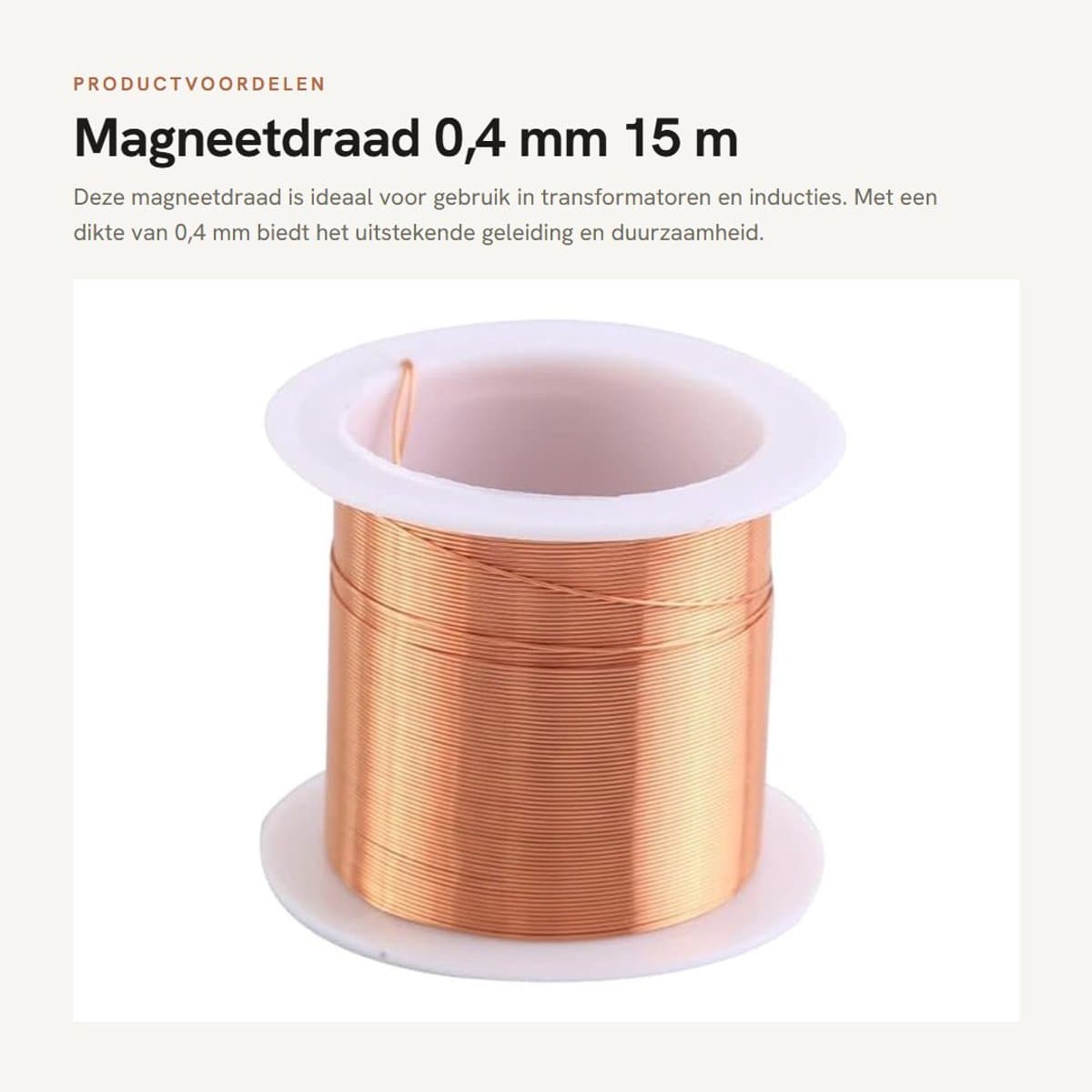 Dailygoods - Magneetdraad 0,4 mm 15 m voor Inducties en Transformatoren