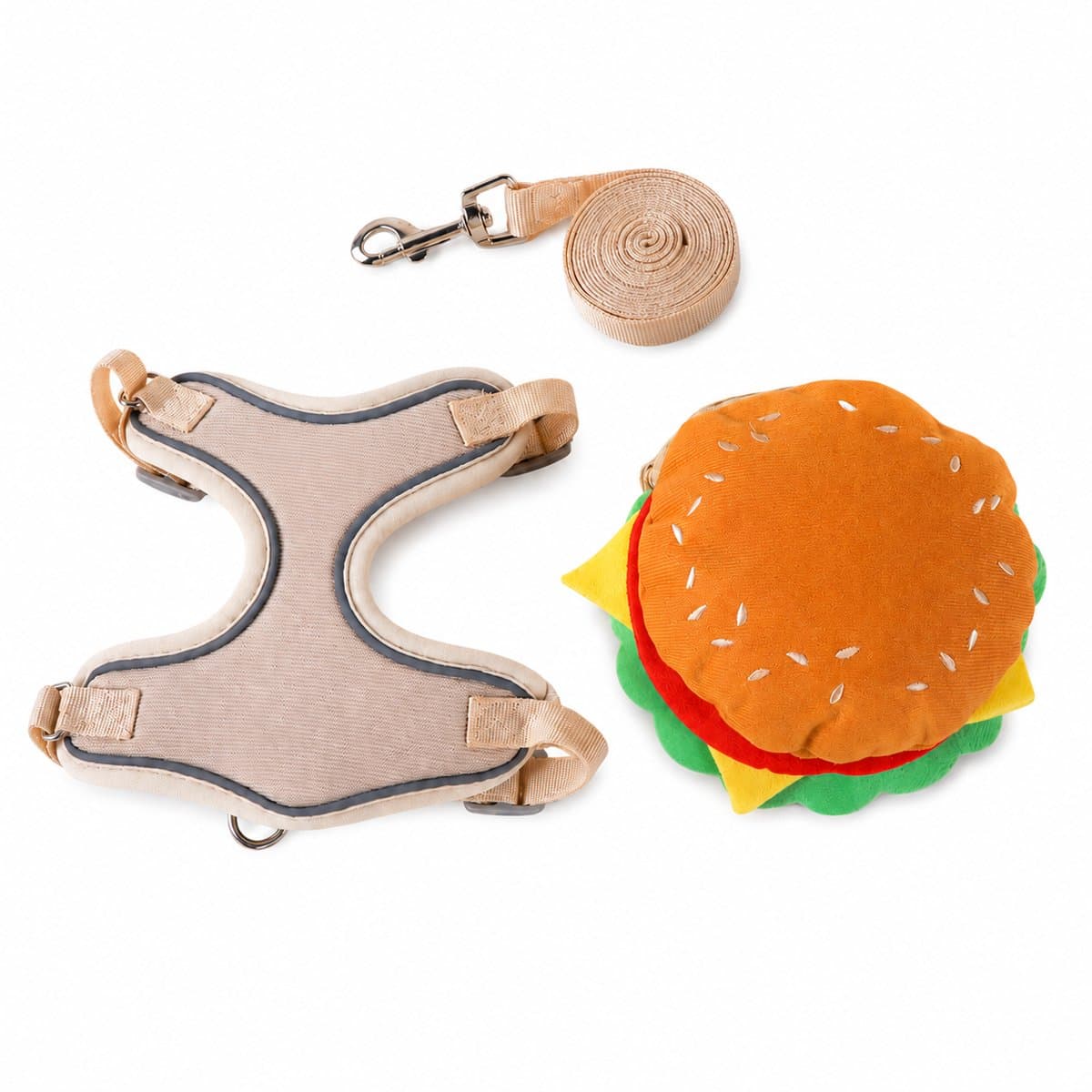 Gloovon® Hondentuigje & Kattentuigje - Dieren Harnas met Riem - Hamburger Hondenrugzak met Opbergvak - Verstelbaar - Maat XL