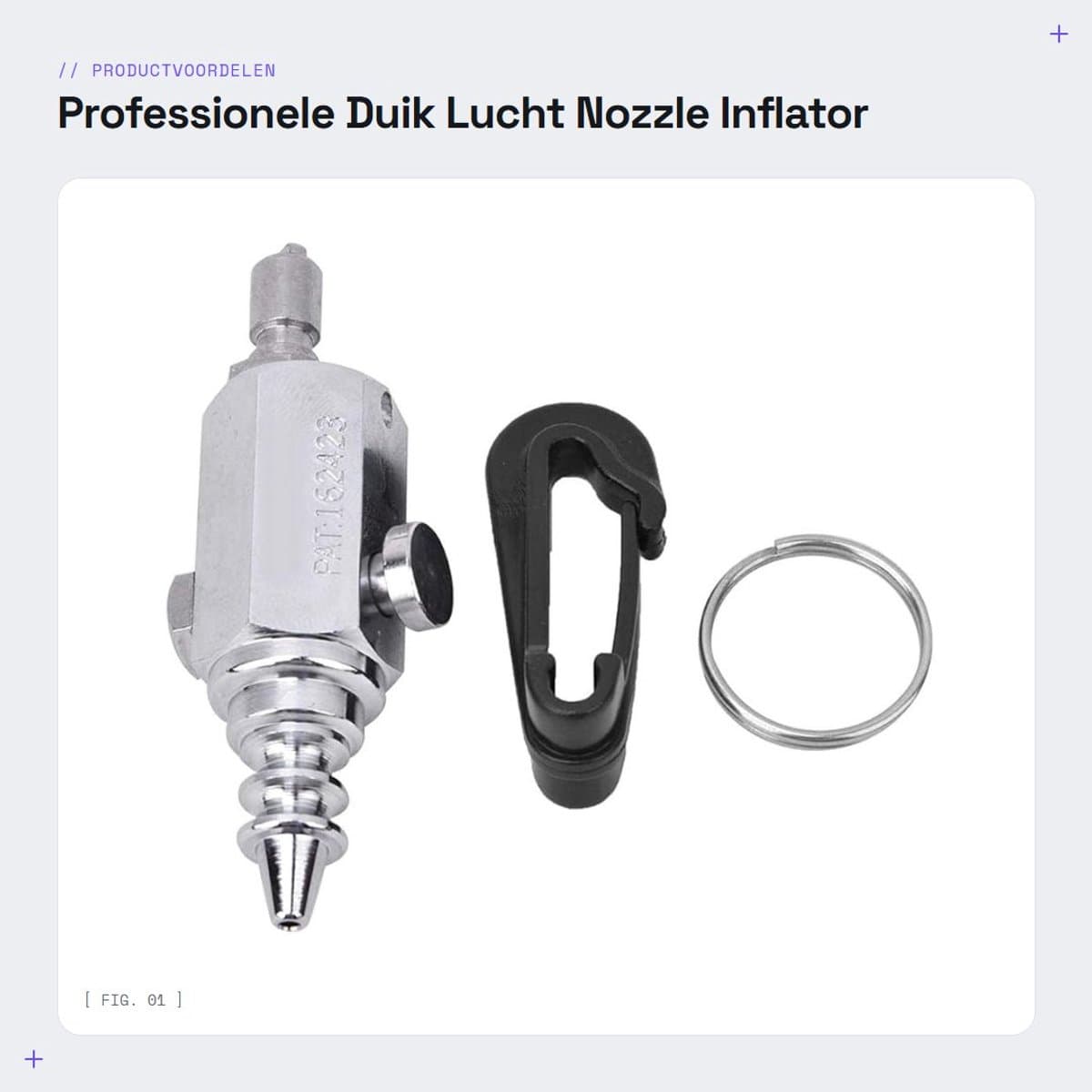 Dailygoods- Duikmondstuk RVS - Professioneel Duikmondstuk - Inflator Nozzle - Voor Wateractiviteiten - Mini/Portable - Inclusief Beugel - Luchtpistool