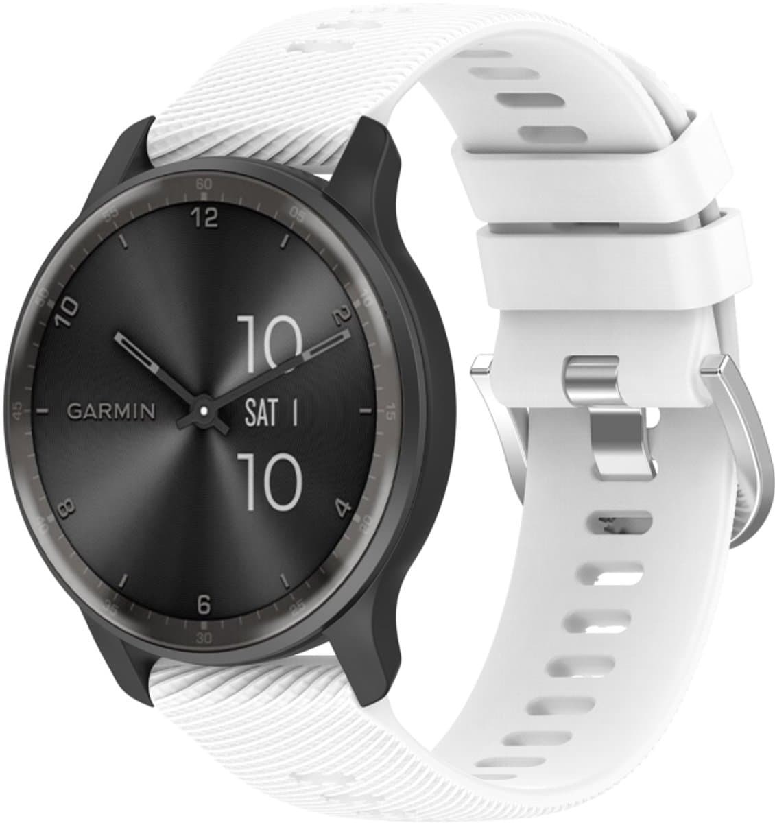 Voor Garmin Forerunner 645 Muziek 20mm Cross Textured Effen kleur siliconen horlogeband (wit)