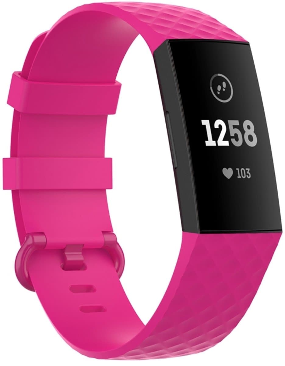 18 mm kleur gesp TPU polsband horlogeband voor Fitbit Charge 4 / Charge 3 / Charge 3 SE (rose rood)