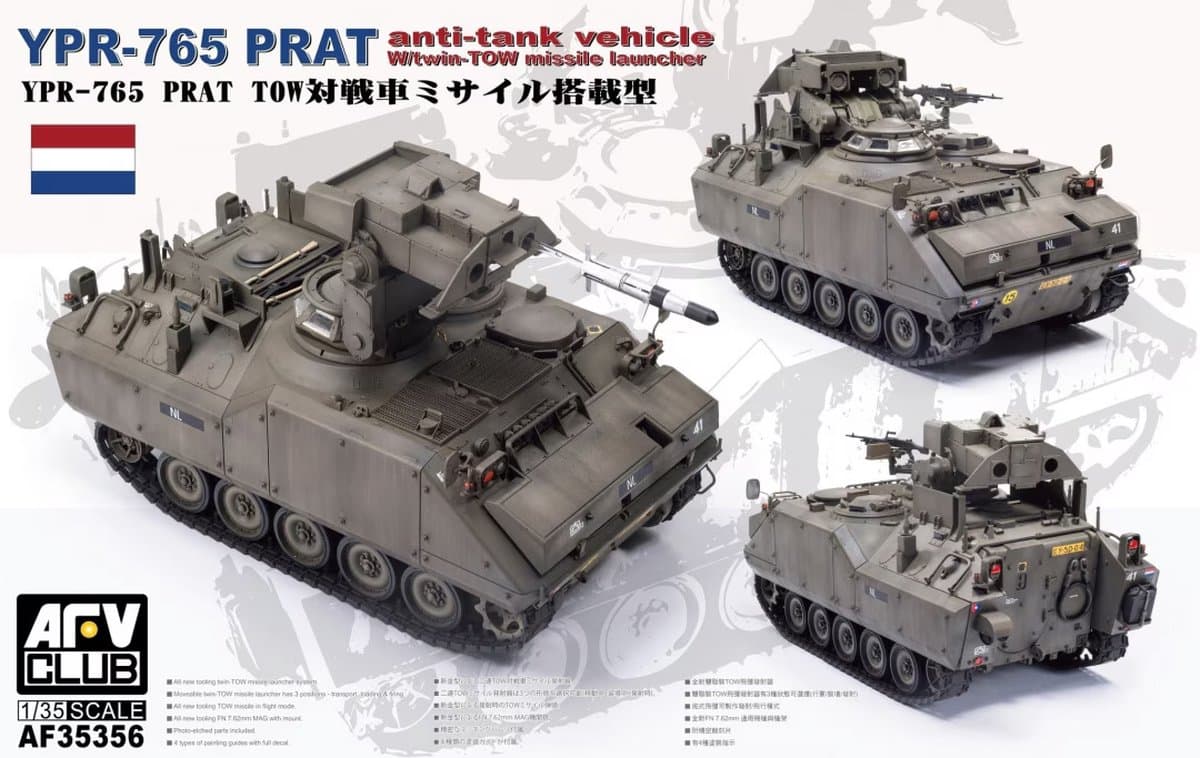 AFV Club Modelbouwpakket Militaire voertuigen - 35356 YPR-765 PRAT with Tow Launcher Plastic - 1:35 - Modelbouw