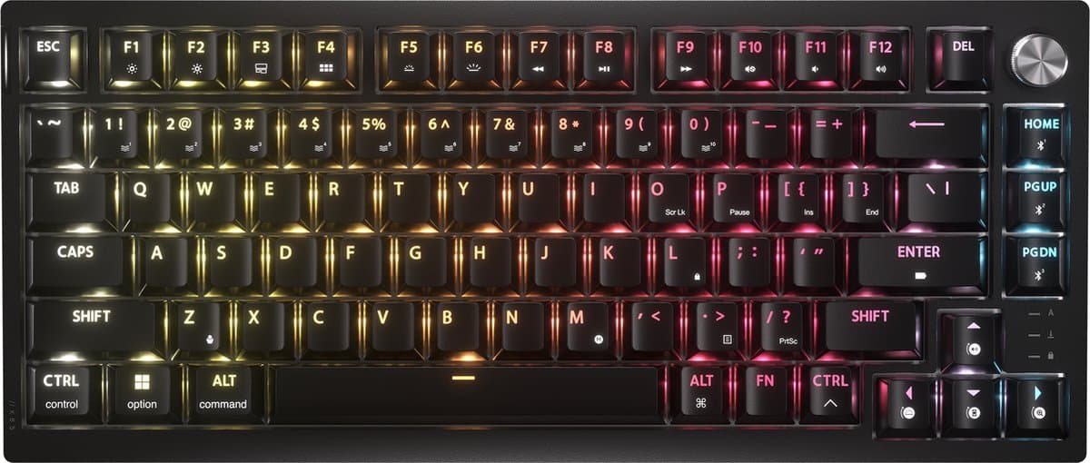 Corsair K65 Plus Draadloos Mechanisch Toetsenbord 75% – RGB – Corsair MLX Fusion Tactile – US Qwerty - Zwart