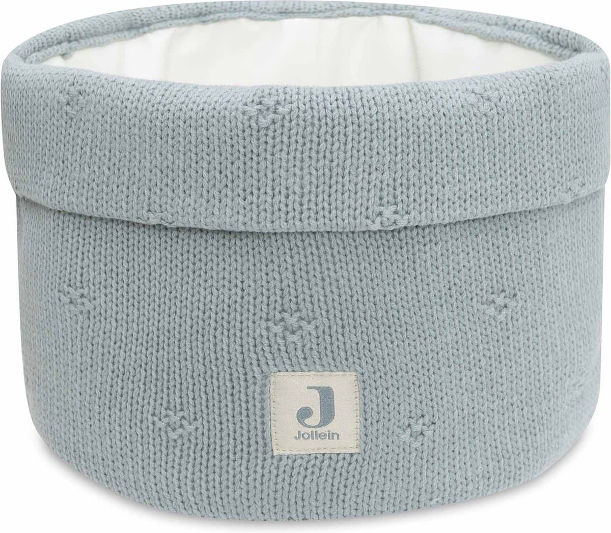 Jollein - Commodemandje - Commode Mandje voor Babykamer- 14x18cm - Opbermand - Cosy Knit Sea Green