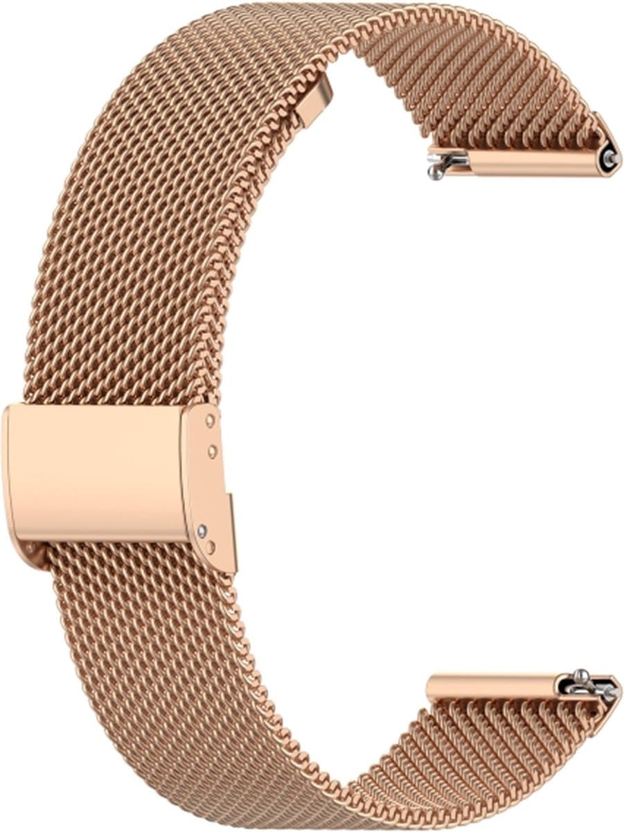 Milanees bandje - geschikt voor Huawei Watch GT / GT Runner / GT2 46 mm / GT 2E / GT 3 46 mm / GT 3 Pro 46 mm / GT 4 46 mm / Watch 3 / Watch 3 Pro / Watch 4 / Watch 4 Pro - rosegoud