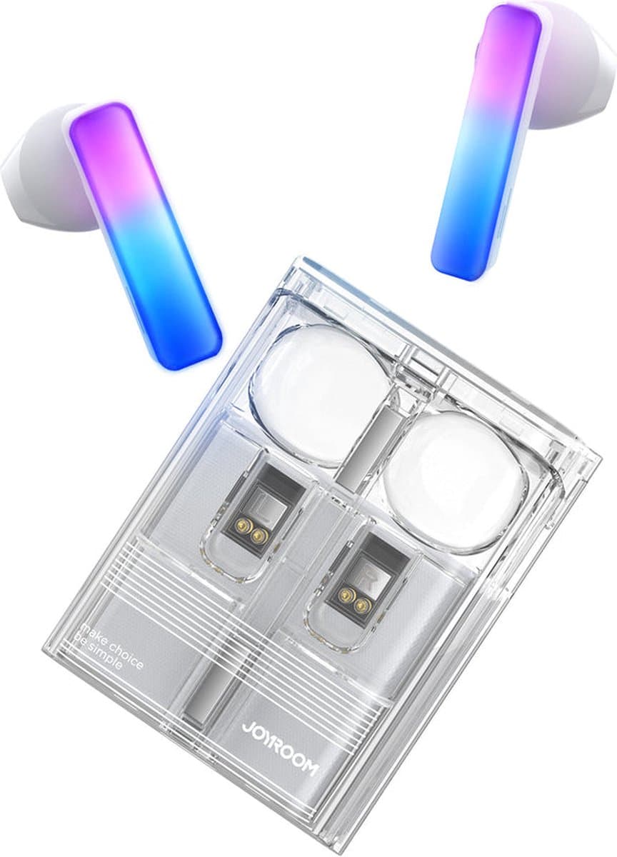 TWS - Joyroom - JR-TC1 IceLens Series draadloze hoofdtelefoon met LED-verlichting - wit