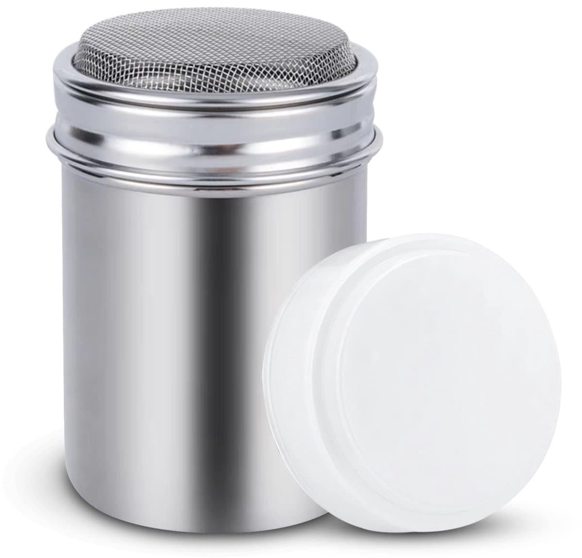 VT Goods - Peper- en Zoutstrooier - Poeder Shaker - Fijn-Mesh Deksel - Roestvrij Staal - Kruidenpotjes - Ideaal voor Koffie en Cacao - 2.2 x 3.1 inch