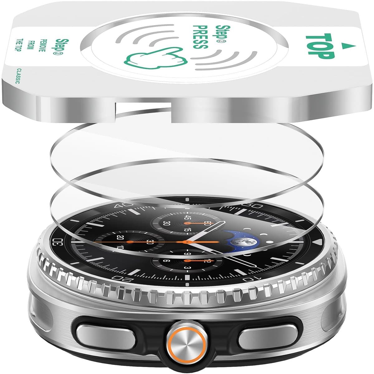Dailygoods - 2-Pack Schermbeschermer voor Samsung Galaxy Watch 8 Classic 46mm, HD Gehard Glas