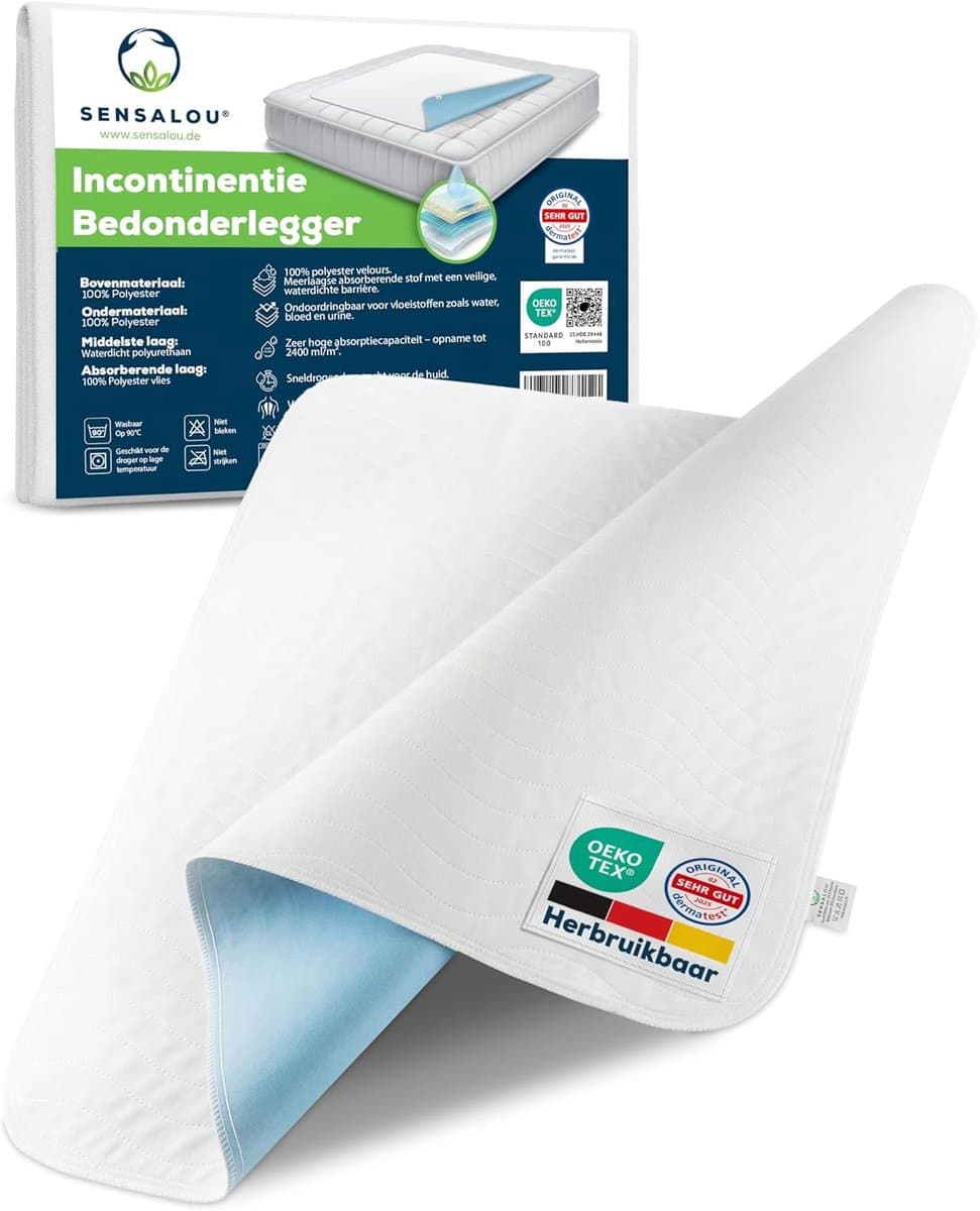 Waterdichte Onderlegger voor Incontinentie - Wasbaar en Ademend, 40 x 50 cm
