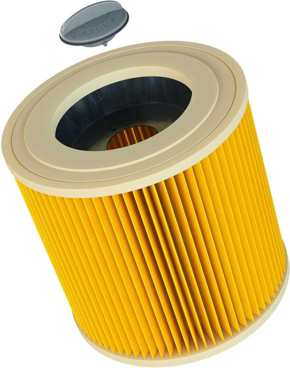 Vouwfilter Stofzuiger - Filter Patroon - Stofzuigen - Uitwasbaar F9 Filter - 113 cm hoogte - Geel