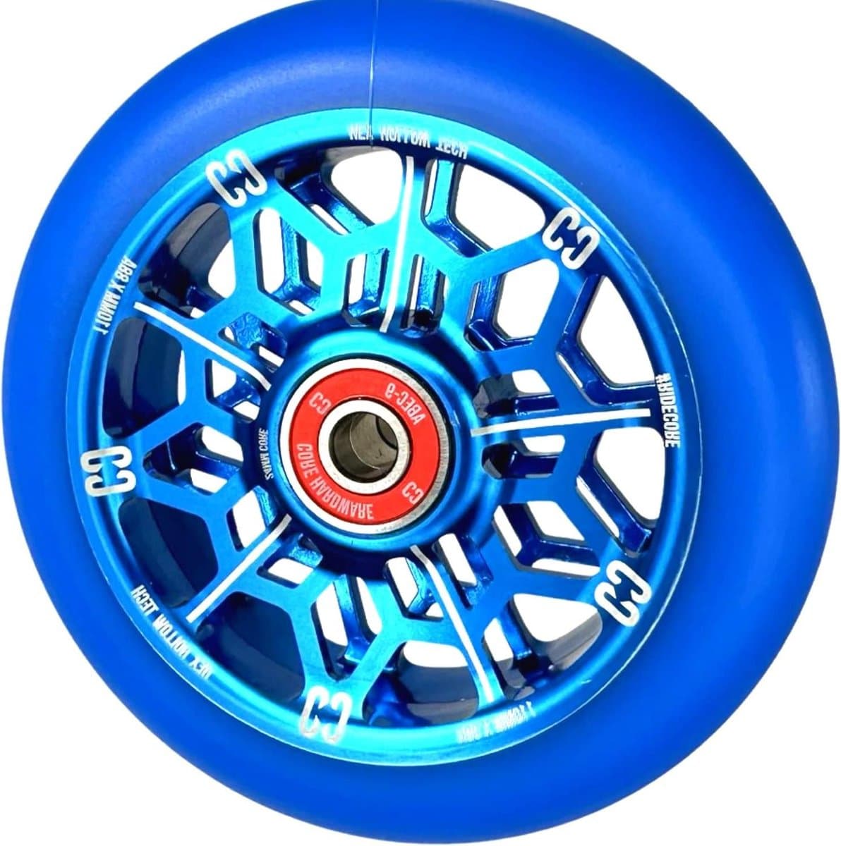 Stuntstep Wielen - Reservewielen Scooter - Trick Rijden - Geperforeerde Kern - 110 mm - Zwart Rood