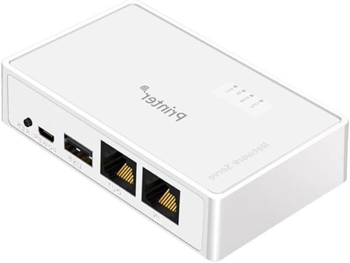 Printer Deelapparaat - Netwerk Print Server - Kantoor Efficiëntie - Dubbele Netwerkpoort - USB 2.0 - Wit