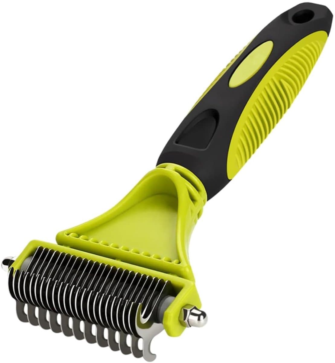 Dailygoods- Hondenborstel met roestvrijstalen messen - Ontklittergereedschap - Hark voor ondervacht - Duurzaam - Schokbestendig - Afgeronde uiteinden - Hondenkam