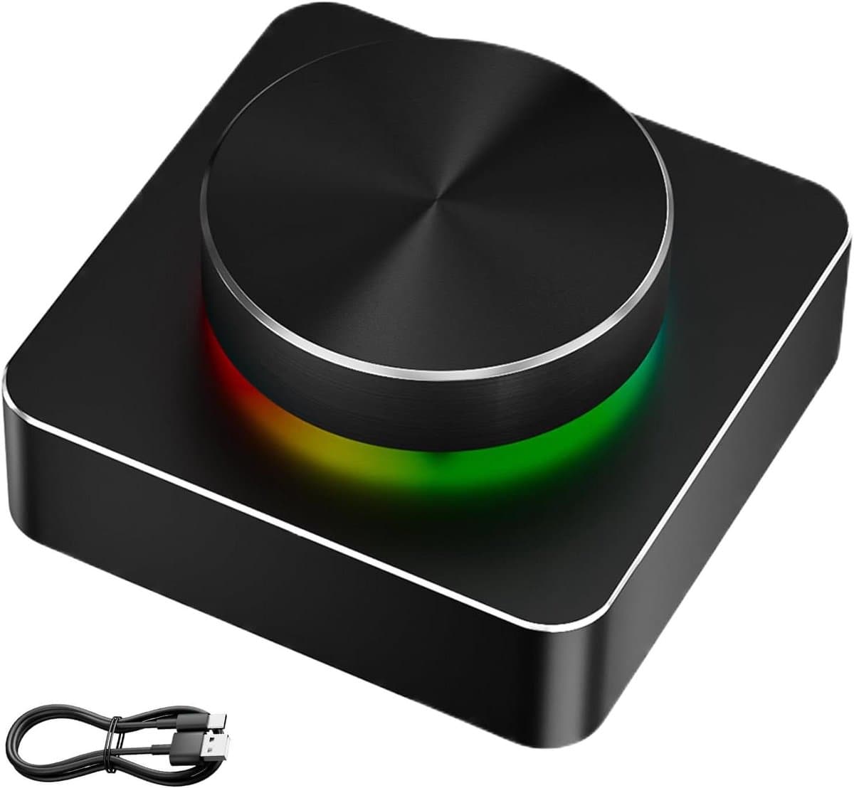 Draadloze Volumeknop - Audio Controller - Muziek Bediening - Programmeerbare Functies - 6 x 6 x 2.8 cm - Zwart