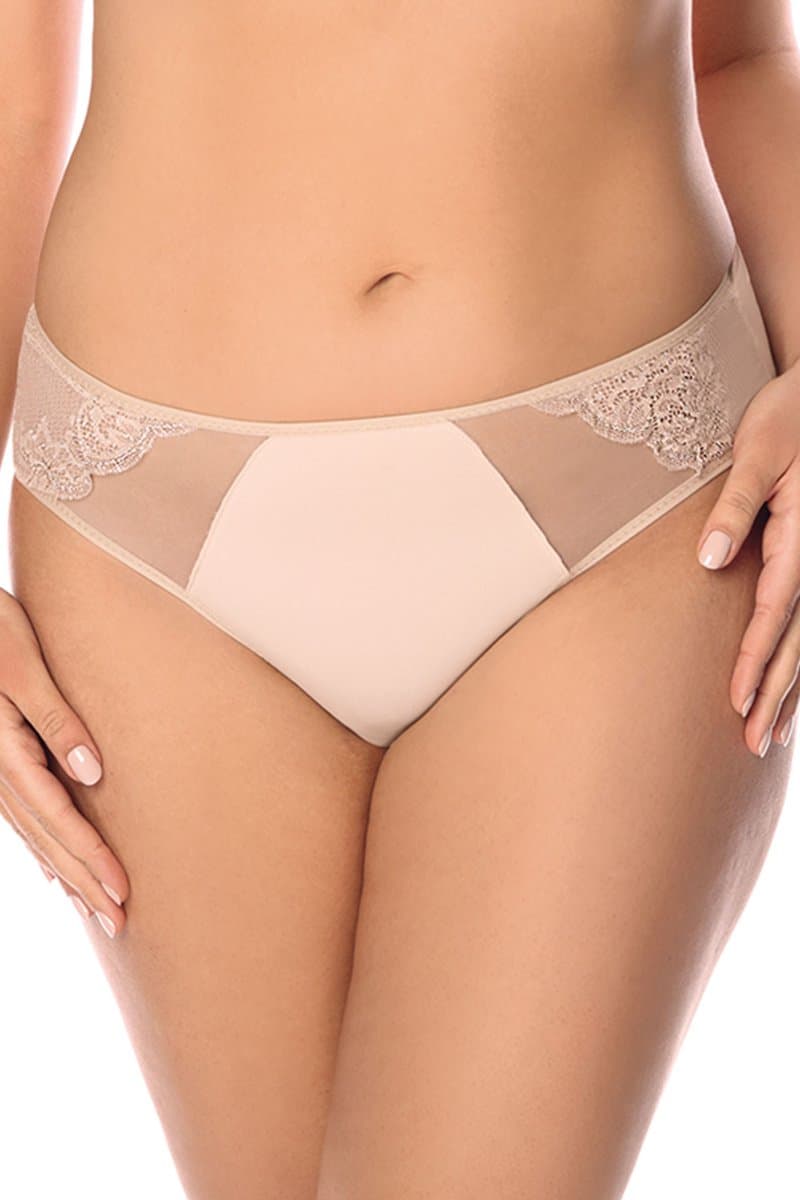 Vivisence dames slip 1044 broek net kanten ondergoed lingerie, beige, s