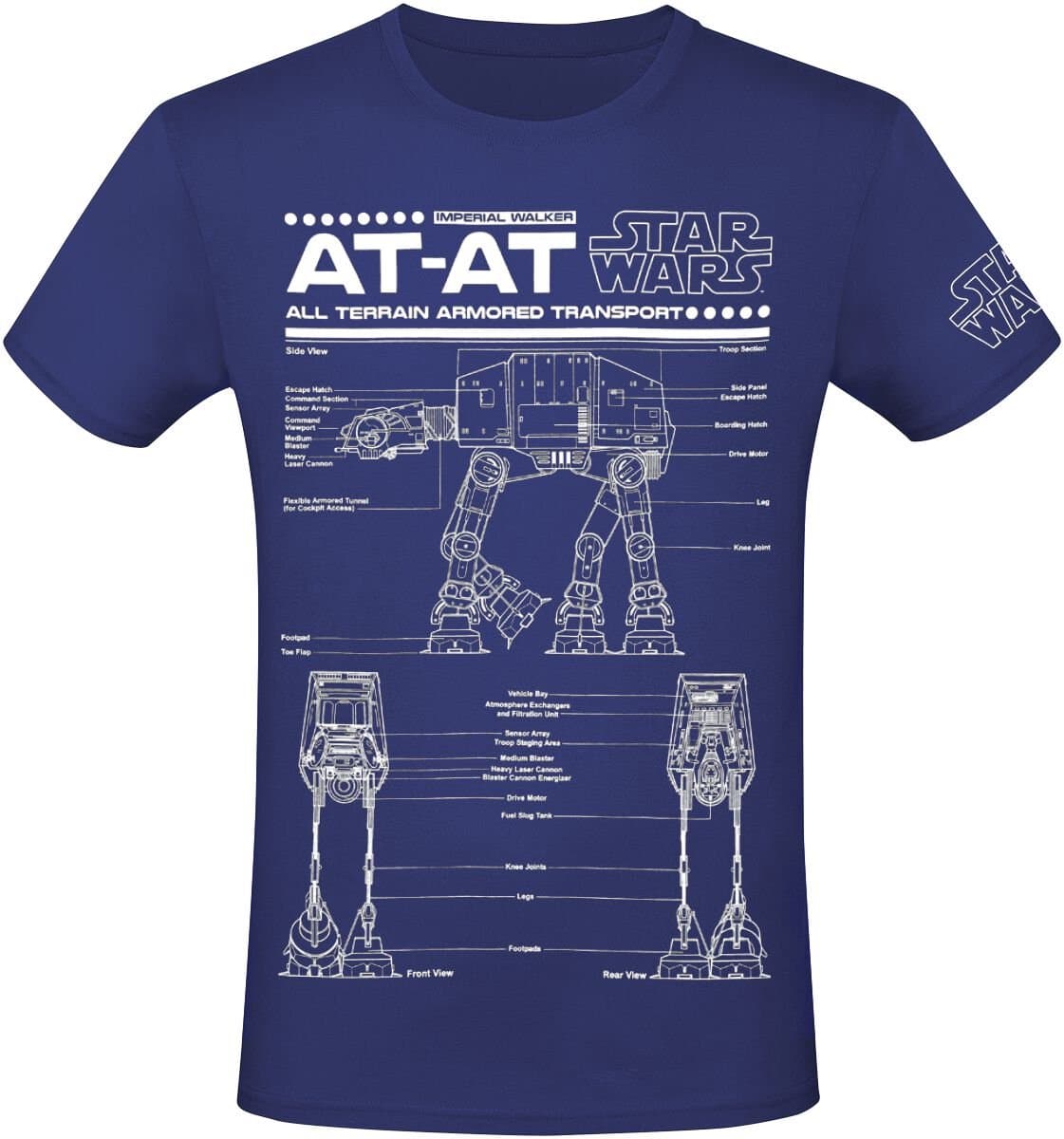 Star Wars AT-AT - Schematic Heren T-shirt - blauw - M