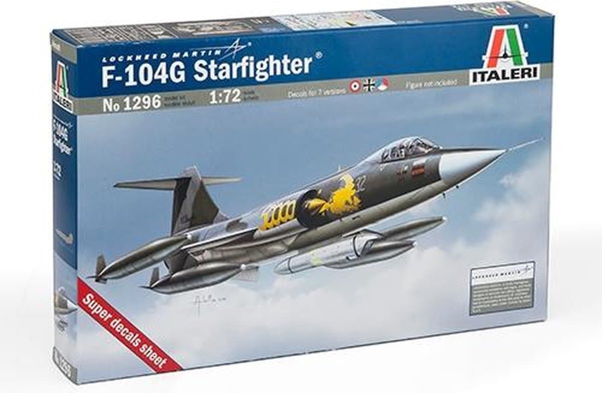Italeri Modelbouwpakket Militaire voertuigen - 1296 F-104 G Starfighter “Recce” Plastic - 1:72 - Modelbouw