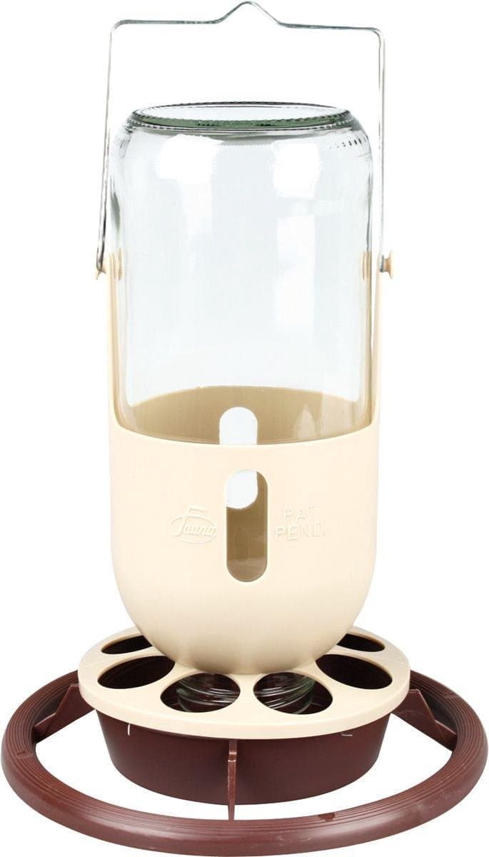 Fauna Glazen Flesautomaat - Vogel - Voerbak- Drinkbak - 1 l
