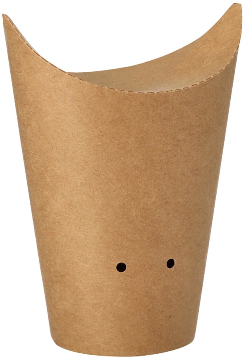 50 Friet Scoops, kraft karton rond Ø 6 cm · 14 cm bruin small