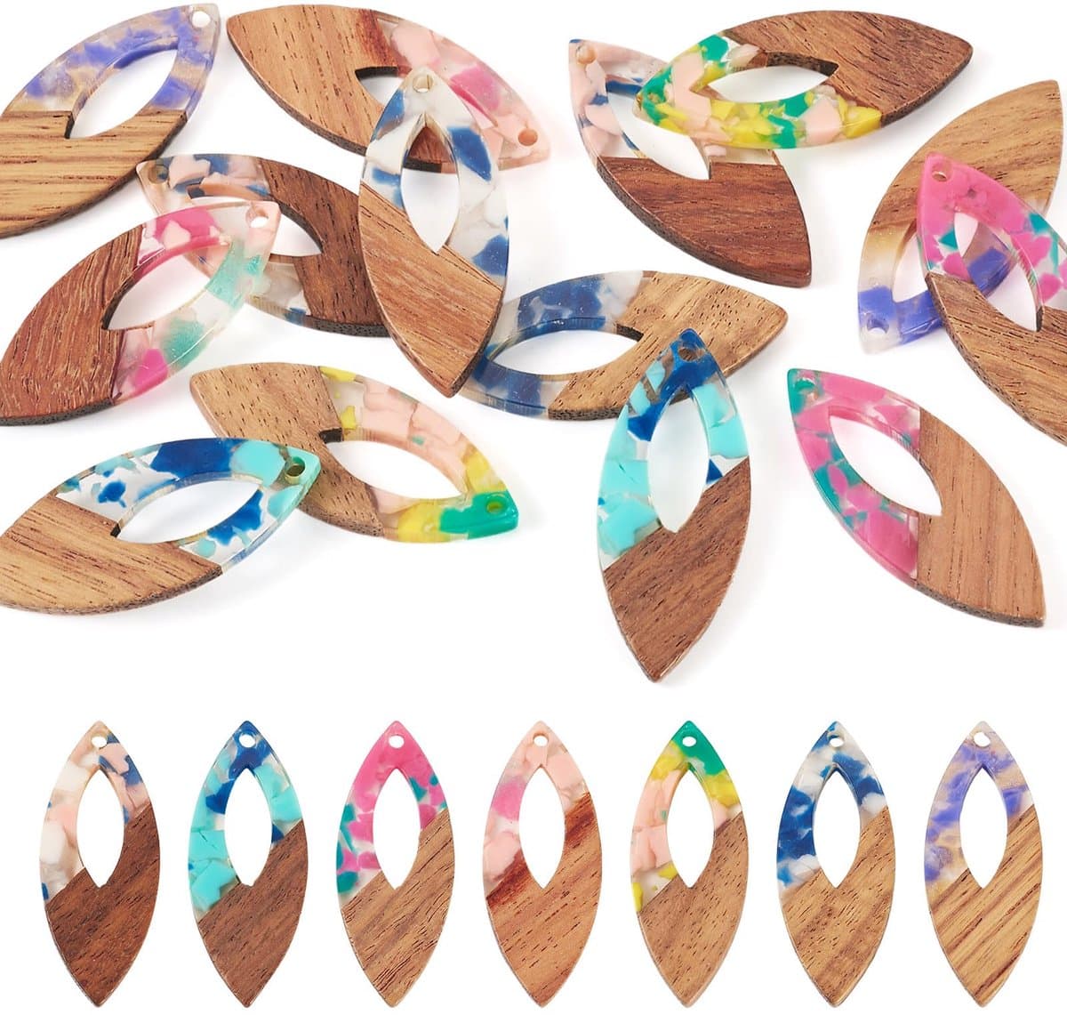 Hars Houten Hangers Hars Dangle Charms Walnoot Hout Hangers Voor Dangle Drop Earring Ketting Sieraden Maken