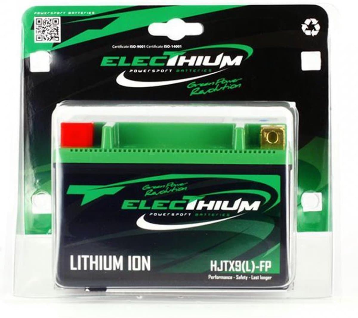 Lithium-elektriumaccu voor motorfiets Triumph 1200 Bonneville Bobber 2017 tot 2023 HJTX9(L)-FP / YTX9-BS / YTR9-BS / 12,8 V 3 Ah nieuw