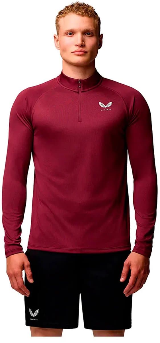 Castore Adapt Half Rits Lange Mouw T-shirt Rood XL Man