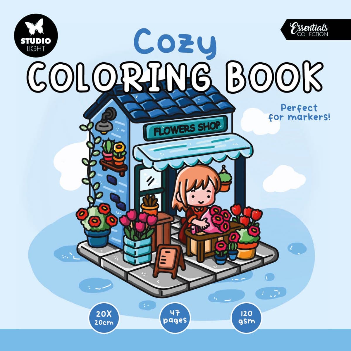 Coloring book Cozy (blauw) - essentials nr. 03