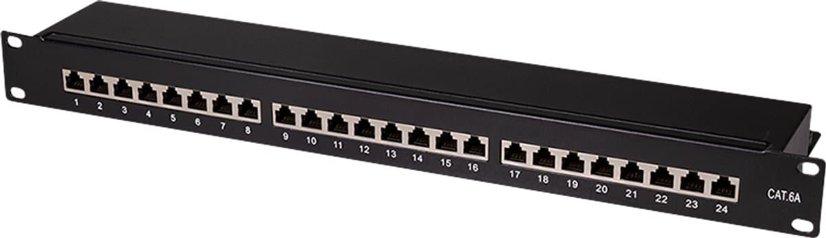 Patchpanel 24 Poorts CAT6a RJ45 volledig afgeschermd - Server kast