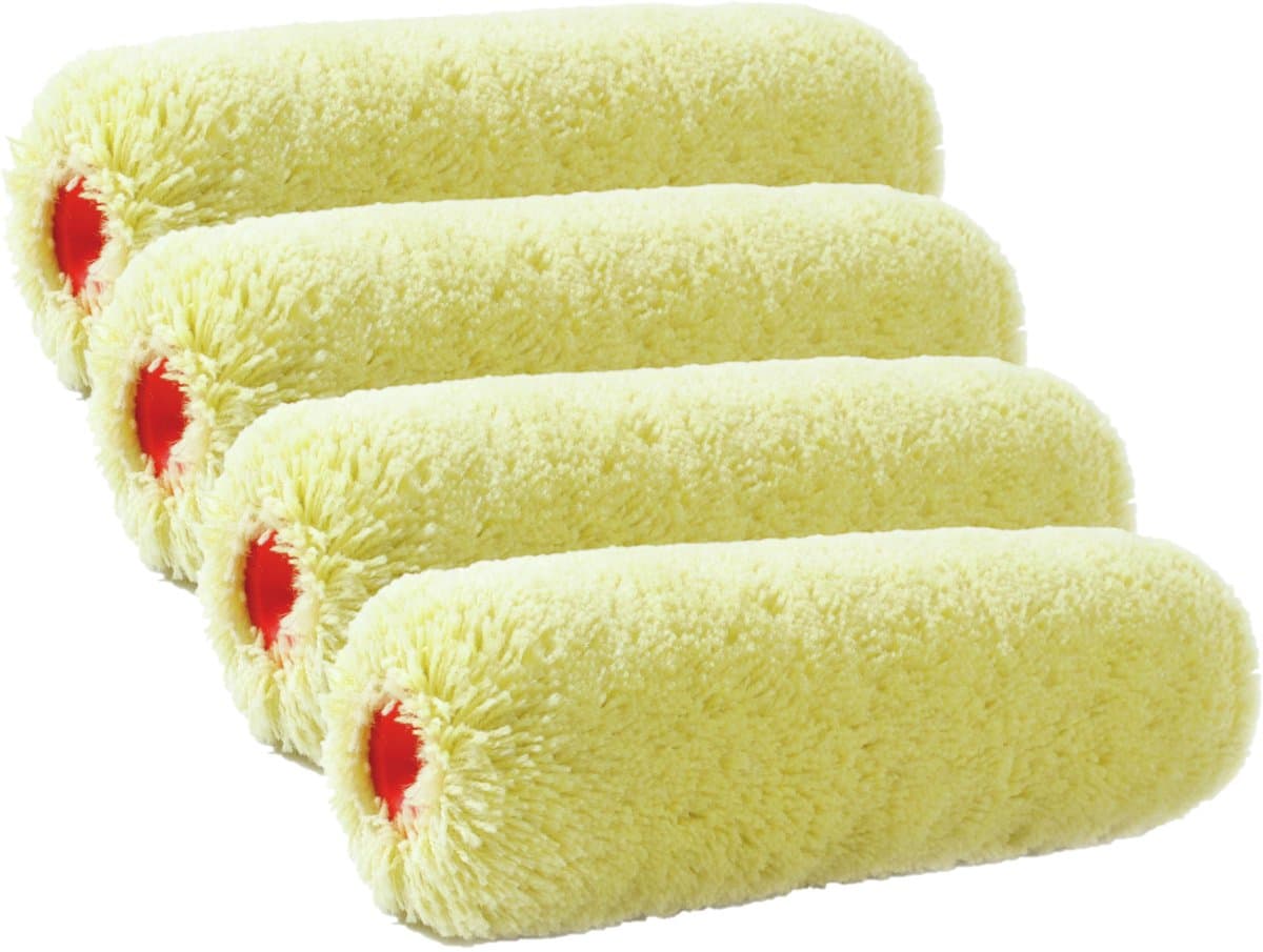 Sorex Muur vacht verfroller - 4x - Polyacryl - 8,8 x 18 cm - Verfspullen - Schildersbenodigheden - wanden - muren