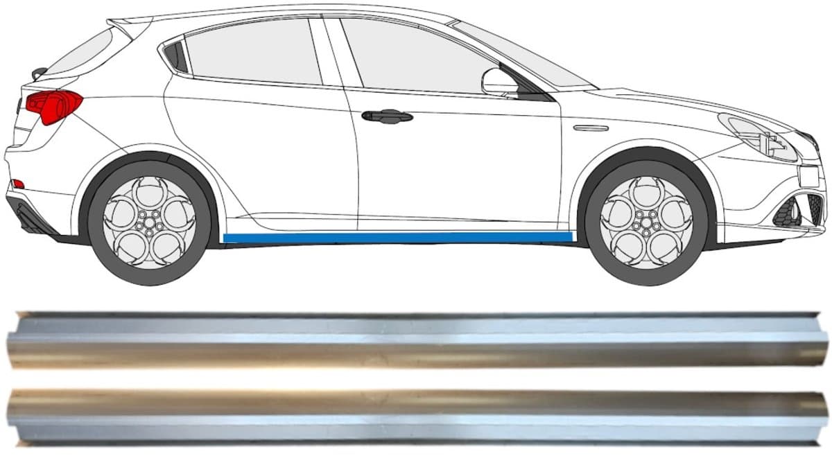 Reparatie dorpel onderste deel voor Alfa Romeo Giulietta 2010-2020