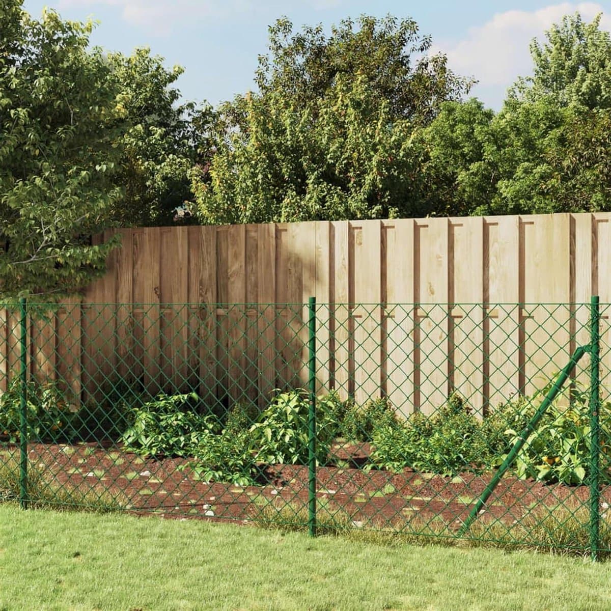 Gaas Hekwerk - Tuinafrastering Metaal - Perk Gevaren - Verzinkt PVC Coating - 1.1 x 25m - Groen