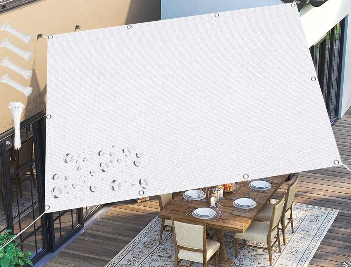 Zonnescherm Zeil - Waterdicht Schaduwdoek - Buitenruimte Creëren - 90% UV-bestendig - 3 x 3 m - Wit