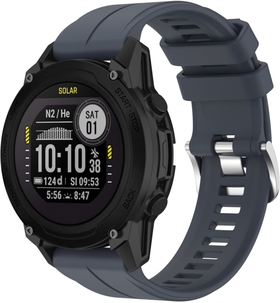 Voor Garmin Descent G1 / Forerunner 745/945/935 / Approach S62 Solid Color Silicone Watch Band (Rock Cyaan)