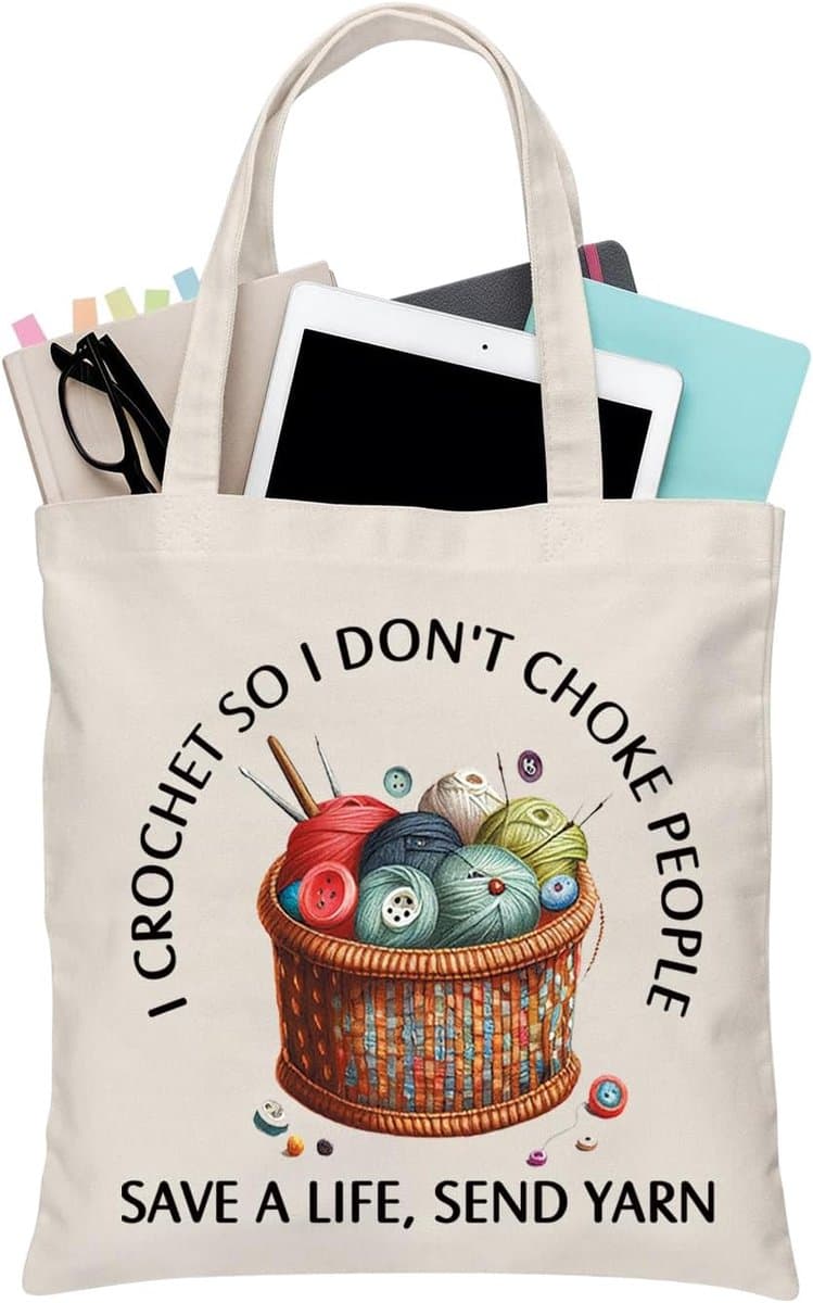 Tote Bag - Draagtas Canvas - Hobby Benodigdheden - Sterke Rits - 40x35 cm - Ecru