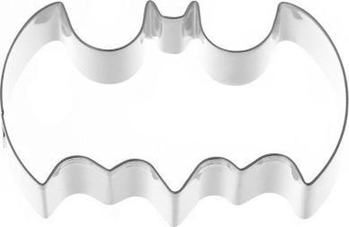 Scoby - Vleermuis Uitsteekvorm - Perfect voor Batman of Halloween Koekjes - Cookie Cutter - 10 cm - Zilver