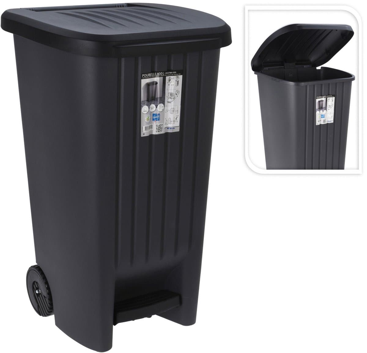 Homestyle Afvalcontainer - Huishoud - 90 l Antraciet