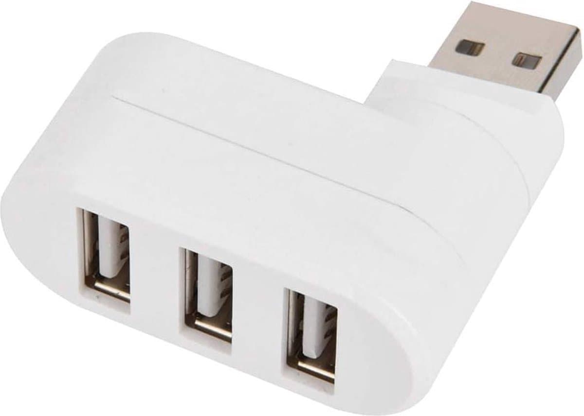 Ultradraagbare 3-poorts USB 2.0-hub - Mini-gegevenshub voor Mac-laptop Notebook-pc (wit) .