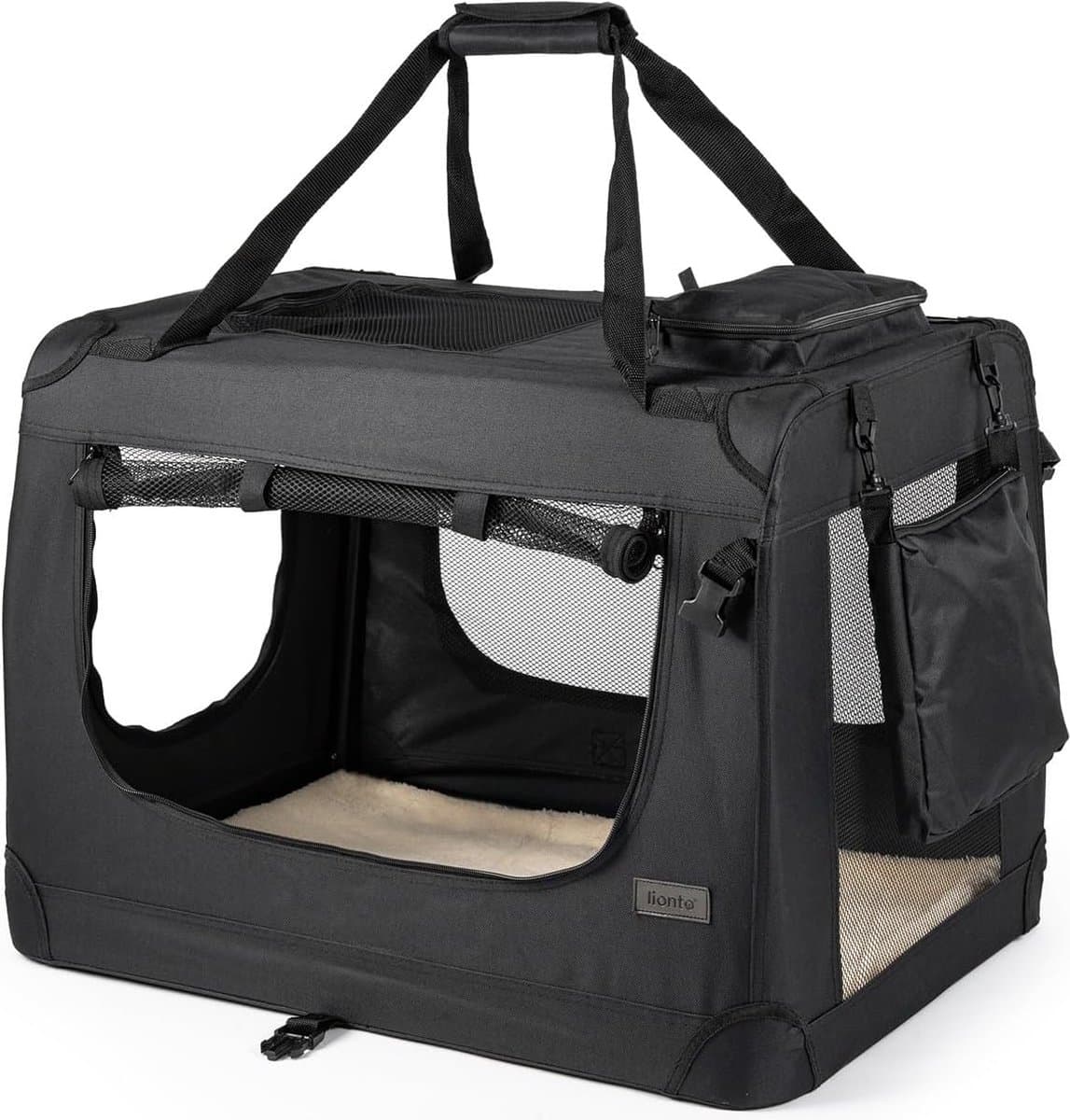 Hondentransportbox Hondentas Hondenbox Opvouwbare tas voor kleine dieren, (S) 50x34x36 cm Zwart