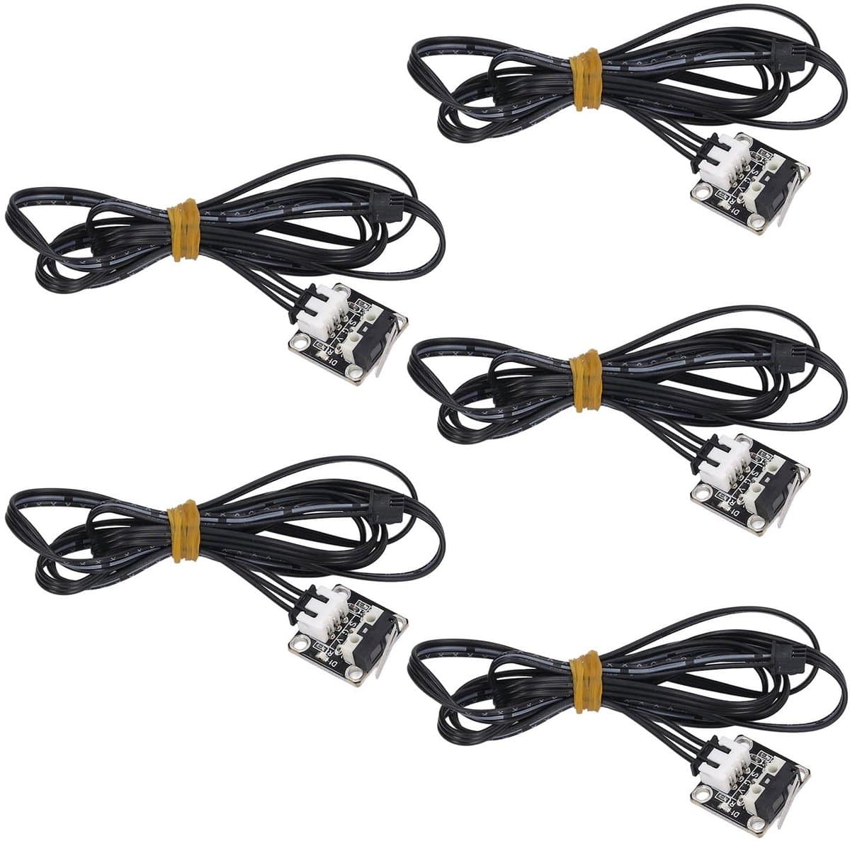 Dailygoods- Eindschakelaar 5 Stuks - Mechanische Eindschakelaarmodule - 3D-Printer Eindstop - Plug en Play - Compact - Geschikt voor Ender 3/CR 10 - Mechanische Schakelaar