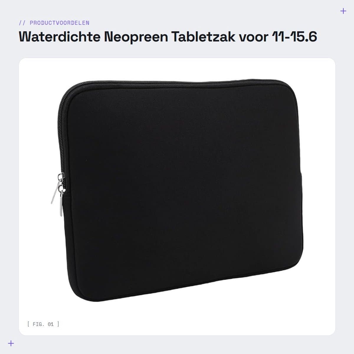 Dailygoods- Tabletzak Waterbestendig - Neopreen Schuim - Lichtgewicht Draagbaar - Robuuste Ritssluiting - Geschikt voor 11-15,6 inch - Superieure Bescherming - Laptoptas