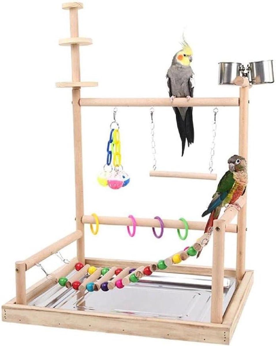 Vogel Speelstandaard - Vogelgym - Voliere Training - Inclusief Speelgoed - 44x34x65cm - Niet gespecificeerd
