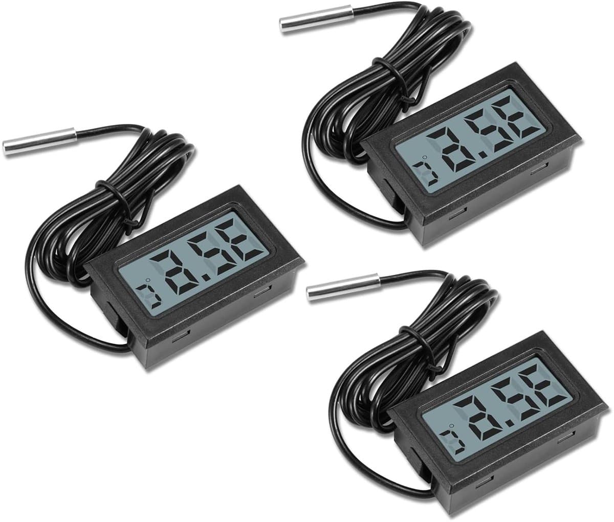 Mini LCD Digitale Thermometer met Externe Sensor voor Koelkast, Vriezer en Aquarium - Temperatuurmonitor van -50℃ tot +110℃, Nauwkeurige Temperatuurmeting en Betrouwbare Sensor