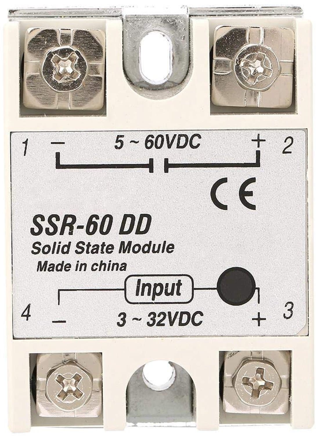 SnelShoppen - Semiconductor Relay 60A 3-32V DC SSR Relay Module met Hoge Betrouwbaarheid en Anti-vibratie voor Automatisering en CNC Machines