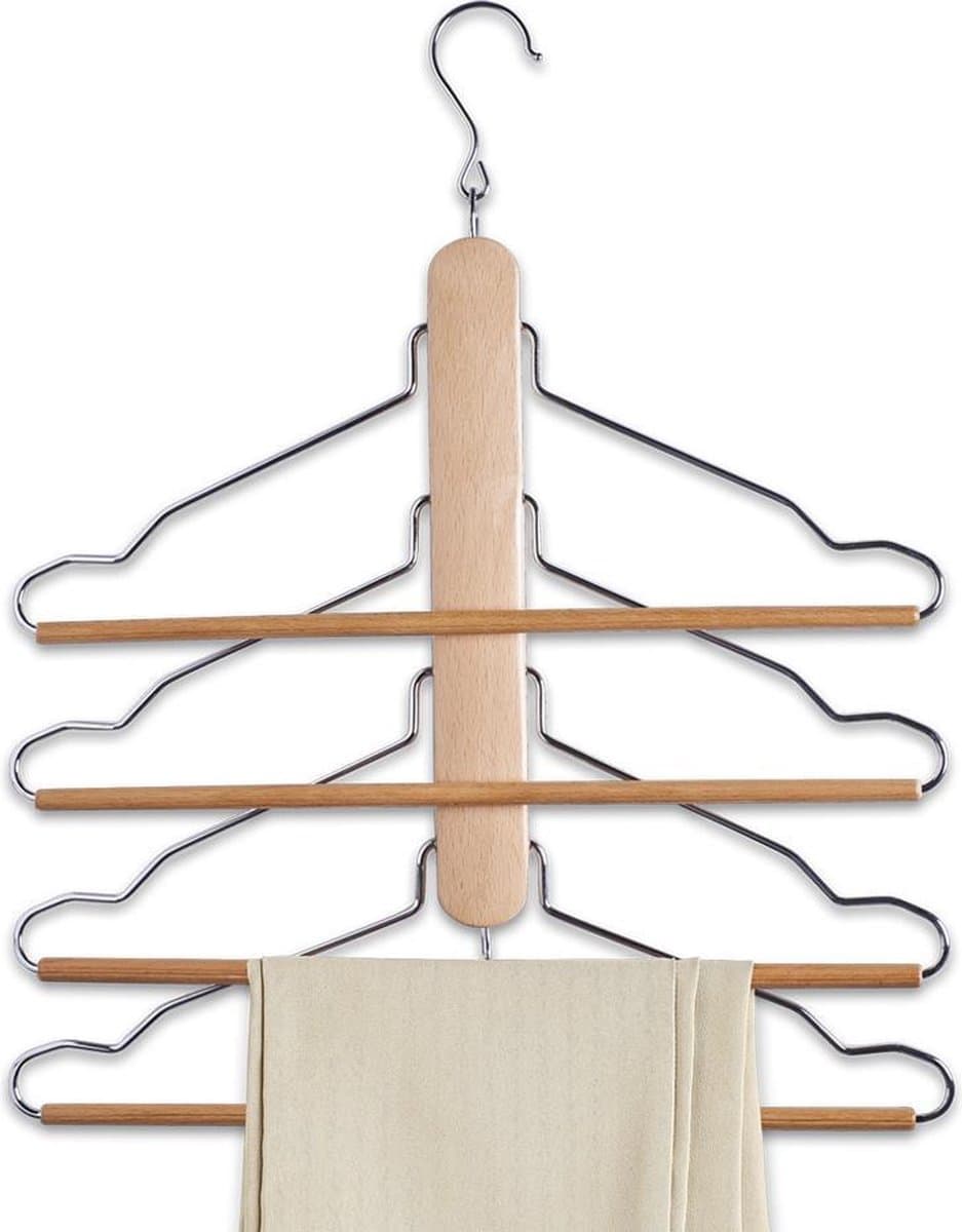 17122 Mehrfach-Kleiderbügel 40 x 41 cm, Buche / Metall Beige